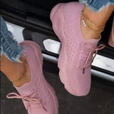 2025 Spring And Autumn Flying Sports Single Shoes Women's Shoes Large-Size Mesh Breathable Casual Shoes Women's Shoes HZ0115