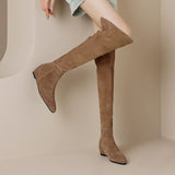 Wasteland Wind Retro Knee Long-Tice Boots Women 2025 Autumn And Winter New Fashion Thin Sharp Head Inside The Raised Boots HZ0115