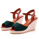 Ebay Fashion Mary Treasure Fish Mouth Slope Sandals Round Head Waterproof Table Rope Heel Sandals Woman HZ0115