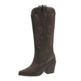 Women's Boot Embroidered LongͲ Boots 2025 Female Knight Boots Coarse And High With Western Cowboy Vintage Tide Boots HZ0115