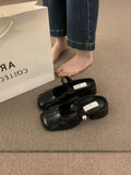 French Design Sense Silver Bag Head Half Slippers Women Wearing Lazy One-Legged Coarse Heel Muller Shoes Behind The Empty Single Shoes Women HZ0115