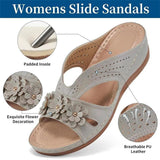 In The Summer Of 2025, The New Women's Thick-Bottomed Slippers Large-Size Fish Mouth Thick-Bottomed Wearing Beach Shoes Flower Decoration HZ0115
