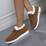 Women's Large Autumn And Winter New Thick Bottom Plus Velvet Thick Warm Cotton Shoes Casual Flat Cotton Shoes HZ0115