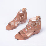 2025 Spring And Summer New Shoes Large-Size Women's Shoes Coarse Heel Heel Shoes Hollow Fish Mouth Sandals Women HZ0115