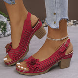 2025 Summer New Women's Slope And Thick-Soled Sandals Large-Size Fish Mouth Slope And Word Slope Heel Sandals HZ0115