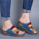 Women's Sandals 2025 Summer New Slope And Spell One-Word Women's Sandals Wish HZ0115