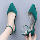 2 Cm Flat Hedsley Casual Tip Hollow Sandals Low Heeled White Mandible Buckle Bride Wedding Shoes HZ0115