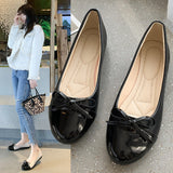 Spring New Korean Version Of The Fashion Round Head Flat-Bottomed Fashion Casual Large-Size Women's Casual Casual Bow Women's Single Shoes HZ0115