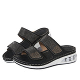 2025 New Summer Women Thick Bottom Slippers Water Drill With Thick Bottom Air Cushion Slope And Flat Bottom Slippers Women HZ0115