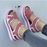 2025 New Summer Women's Thick-Soled Sandals Large-Size Fish Mouth With A Word Of Wearing Beach Sandals HZ0115