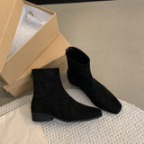 Vintage Oceanic Small Boots Women 2025 Spring And Autumn Single Boots Coarse And Skinny Boots French Tuffed Pupneed Little Ankle Boots HZ0115
