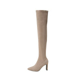 High-Heeling Boots Women 2025 New Thin Boots Thick And Knee Long Boots Show Thin Small High-Clinity Elastic Boots HZ0115