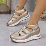 2025 New Women's Thick Soles High Sandals Large-Size Hollow Round Head In High Sports Sandals HZ0115