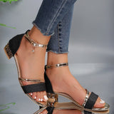 Fang Heel Sandals Women 2025 New Fish Mouth With An Foot Wrist Ring With A Large-Size Ladies Sandals And Slids HZ0115