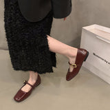 Flat Bottom Mary Jane Black Single Shoes Women's Shoes 2025 New French Red Evening Wind Gentle Mary Jane Shoes HZ0115