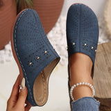 2025 Summer New Women's Baotou Thick-Bottom Slippers Large-Size Round Head Back Empty Casual Slippers HZ0115
