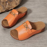 2025 New Summer Thick-Bottomed Fish Mouth Slippers Women's Shoes Large-Size Wide Strips Thick-Bottomed Slippers HZ0115