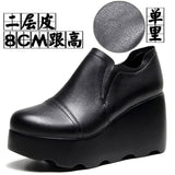 Tightening A Foot Pedaled Women's Shoes Thick Sole Waterproof Slope Heel Single Shoes With Deep Mouth Loose Cake Shoes Ladies Round Head Casual Shoes HZ0115