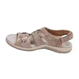 Women's Sandals 2025 Summer New Round Head Breathable Leisure Large-Size Flat-Bottomed Beach Women's Flat Bottom Comfortable HZ0115