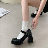 Mary Jane Women's Shoes Thick Heel Waterproof Table Thick Soles To Increase The Temperament Of The Hot Girl Style Single Shoes Women's Shoes HZ0115