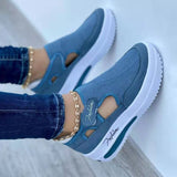 Large-Size Casual Single-Shoe Women's Spring And Summer New Flat Bottom Flying Weaving Breathable Magic Sticker Casual Mesh Shoes HZ0115