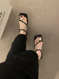 French High-End Pearl Cover Silver Sandals Women Summer 2025 New One-Word Buckle With Beautiful Fairy Shoes HZ0115