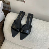 New Pointed Fine-Heeled Sandals Women Back Empty French Style Cool Slippers High Heel Cool Slippers Women HZ0115