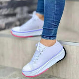 Large-Size Casual Single-Shoe Women's Shoes 2025 New Four-Season Round Head With Thick-Bottomed Canvas Shoes HZ0115