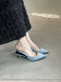 French Fine-Heeled Back-And-Head White Sandals Women's Shoes Fairy Single Shoes Summer Denim Baot Cat And Muller High Heels HZ0115