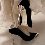 Light-Mouthed One-Shoe Temperament High Heels 2025 Summer New Famous Wind French Metal Tip Fine Heel High Heels Women HZ0115