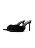 Hairy High And Cool Slippers Women Fashion Wear Autumn And Winter New Sharp Tip And Head Muller Half Slippers Female HZ0115
