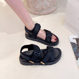 Korean Version Of Sandals Women 2025 New Flat-Soled Soft-Soled Beach Sandals Magic Sandals Women's Sports Shoes HZ0115
