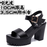 Thick And Thick Waterproof Table Sandals Women High Heel With Heel Toe Model Show Shoes Buckle With Fish Mouth Sandals Shoes Women HZ0115