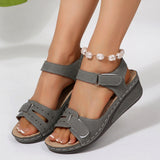 New 2025 Large-Size Casual Fish-Mouthed Sandals Hot Roman Breeze Sandals Women Wear Magic Stickers HZ0115