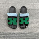 2025 Summer New Thick Bottom Cool Slippers Large-Size Magic Sticker Outside Wearing Casual Women's Shoes HZ0115