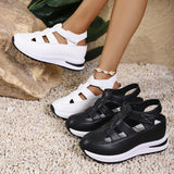2025 New Women's Thick Soles High Sandals Large-Size Hollow Round Head In High Sports Sandals HZ0115