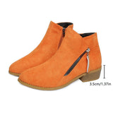Trendy Thick Background Solid Color Tip Side Zipper Martin Boots 2025 Spring And Autumn New Short-Box Women Boots HZ0115