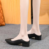 Sharp Single Shoes Women 2025 Work Clothes To Work Shoes Coarse Heel Do Not Tired Women Shoes Professional Work Shoes Women Black HZ0115
