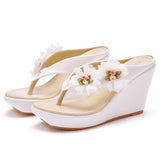 Large Size Flower Slope Sandals Beach Flip-Flops Flower Women Sandals Wish HZ0115