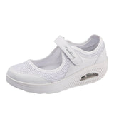 Large-Size Single-Shoe Women 2025 New Air Cushion Low-Top Magic Sticker Light Single-Shoe Solid-Color Mesh Women's Shoes HZ0115