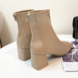 Martin Boots Women 2025 New Female Boots Winter Head Behind The Zipper Short Boots Women's Thick And Middle Boots Children HZ0115