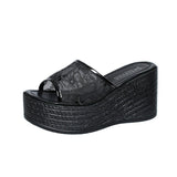 Thick Bottom Slippers 2025 Summer New Pine Cake Thick Bottom Mesh Small Children Drag Large Size Leisure Cold Drag HZ0115