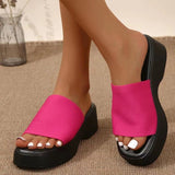 Summer Word Thick-Bottomed Slippers Large Code 2025 New Thick-Bottomed Head Wide Strip Slippers Women's Shoes HZ0115