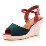 Ebay Fashion Mary Treasure Fish Mouth Slope Sandals Round Head Waterproof Table Rope Heel Sandals Woman HZ0115
