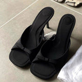 In The Summer Of 2025, The New High-Heeled Cool Slippers Wear Women's Shoes Niche Design Leopard-Print Fine-Grained Sandals HZ0115