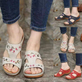 2025 Summer New Women's Shoes Hollow Flowers Embroidered Sandals Slope And Large Size Women's Slippers HZ0115