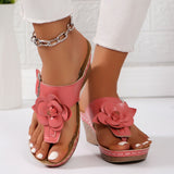 Large-Size Clip Toe Cool Slippers Women Fashion Wear Summer New National Wind Flowers Slope And Beach Slippers HZ0115