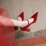 French High-Heeled Women's White Cheongsam Shoes Bridesmaid Wedding Shoes 2025 New Bridal Shoes Can Wear Coarse Heel Single Shoes Every Day HZ0115