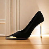 Light-Mouthed One-Shoe Temperament High Heels 2025 Summer New Famous Wind French Metal Tip Fine Heel High Heels Women HZ0115