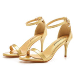 7 Cm Sexy Temperament With Light Mouth Fine High Heel Sandals White Thin Heel Buckle With White Sandals Size HZ0115
